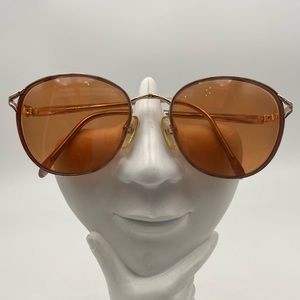 Vintage Linda Brown Purple Gold Oval Sunglasses Frames 16A